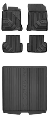 Imagen del producto de Alfombrillas de goma + bandeja de maletero para Renault Laguna III 2007-2015 (familiar) – juego de 5 piezas, , a medida – Wielganizator