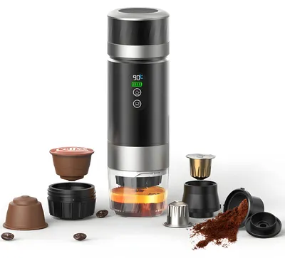 Tragbare Espressomaschine, 3-in-1, Akku, 20 bar, 80 ml, Camping