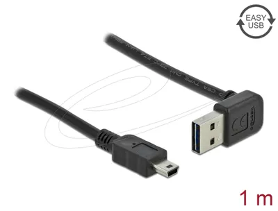 Zdjęcie produktu dla DeLOCK 1m, USB 2.0-A - USB 2.0 mini, 1 m, USB A, Mini-USB B, USB 2.0, Męska/Męska, Czarny