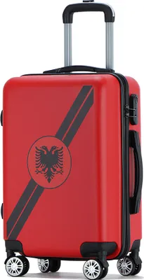Produktbild von VERTICAL STUDIO "ALBANIA" 20" Handgepäck Koffer mit Länder-Design, Teleskop-Griff, 4 Rollen, Zahlenschloss, 33L Volumen, leicht & robust | VS-161