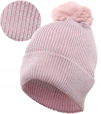 Immagine prodotto di Cappellino da donna rosa - Cappellino con pompon - Cappellino scintillante - Cappellino caldo - Beanie