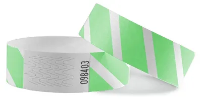 Immagine prodotto di Braccialetti in Tyvek vuoti a righe CombiCraft Verde - 100 pezzi