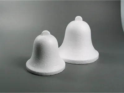 Produktbild von 10 Styroporglocke  6,5cm  weiß Styropor basteln bemalen Pailletten bekleben