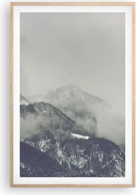 Produktbild von Gerahmtes Poster - Rahmen in heller Eiche - Berge Wald Nebel - 61x91,5 cm - Wand Bild - Wanddeko - Wandbilder - Kunstposter - Wandposter - Bilderrahmen - Bilder - Kunstdruck - Wandbild P2NPA61x91-4270