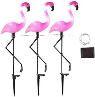 Image de Éclairage solaire de jardin - Lot de 3 - Hauteur 52 cm - Piquets de jardin