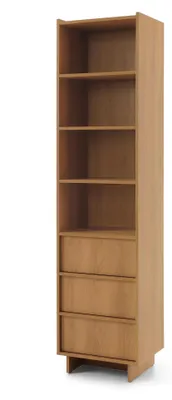 Immagine prodotto di FURNLUX, vetrina Yasumi, colore marrone, 50 cm / Colore principale: marrone / Dimensioni: 50 x 201 x 39 cm