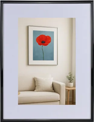 Produktbild von New Lifestyle Kunststoff Bilderrahmen mit Passepartout & Klarglas Collage Wanddeko Poster - Farbe: Schwarz | Format: 30x40