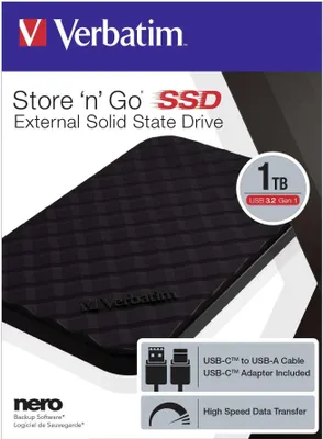 Obrázok produktu pre Verbatim Store 'n' Go - Solid State Disc - 1 TB - externý (prenosný) - USB 3.2 Gen 1 (konektor USB-C)