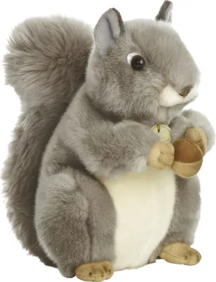 Image de doudou écureuil MiYonijunior 26 cm peluche grise