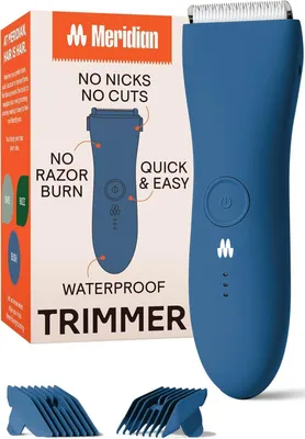 Produktbild von Intimrasierer Mann, Körperhaartrimmer, Body Trimmer Herren, Schamhaar Rasierer Männer, Elektrischer Trimmer, Nass Trocken Groomer Blau Pflege Set Männ