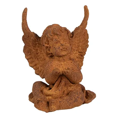 Image de Clayre & Eef Figurine décorative ange 12 cm polyrésine marron
