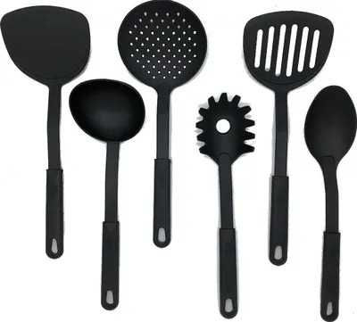 Produktbild von HOOZ 6-teiliges Küchenhelfer Set hitzebeständig & pflegeleicht - Praktisches Kochlöffel Set für den Alltag in der Küche