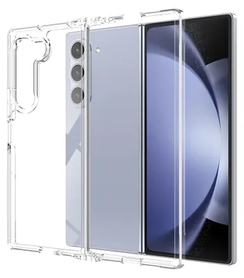 A clear protective case is shown with a smartphone inside.