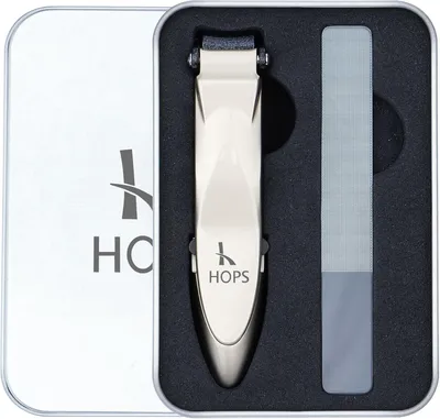 Produktbild von Nagelknipser mit Feile und Auffangbehälter - Nagelknipser Set in Geschenkbox, für Fingernägel und Fußnägel, Nagelknipser groß, Nail clipper, Edelstahl