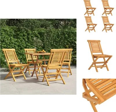 Image de vidaXL Chaises de jardin 4 pcs. Pliable 47x63x90 cm Bois massif Teck - Chaises de jardin