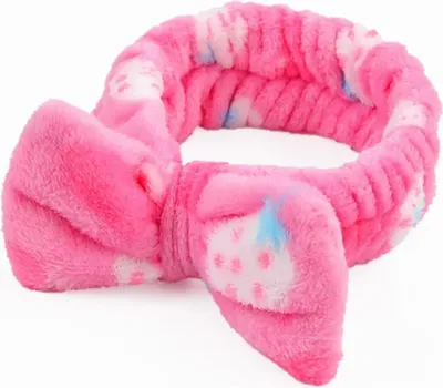 Produktbild von Flauschiges Spa-Haarband mit Erdbeerprint in Cosy-Fuchsia