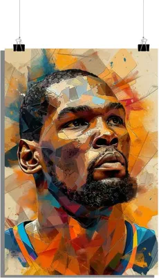 Produktbild von Kevin Durant Poster - Basketball Poster - Sport Poster - Athleten Poster - Portrait Poster - 51x71cm - Perfekt zum Einrahmen