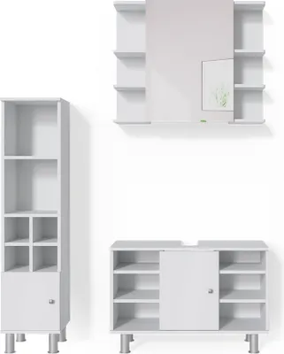 Obrázek produktu pro Sada nábytku do koupelny Vicco Fynn Bílá 3 díly, podstavec 80 cm, Model 34715