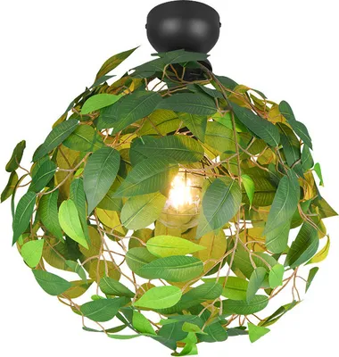 Produktbild von Deckenleuchte, Blätter-Design, grün, E27, H 58 cm