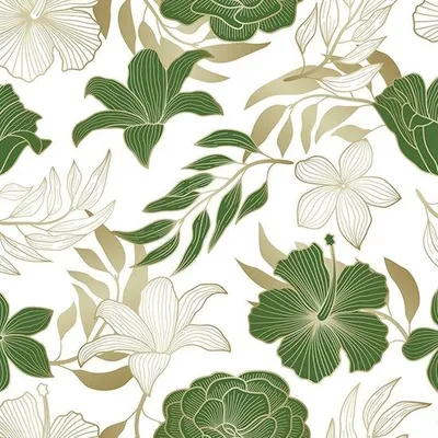 Immagine prodotto di Decorazione da parete moderna con motivi floreali e fogliame - Autoadesiva - Lamina in tela 40 x 300 cm