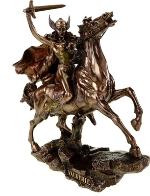 Produktbild von Veronese Figur Walküre auf Pferd mit Speer 28 cm bronziert Schildjungfer Odin