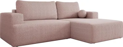 Produktbild von MIRJAN24 Ecksofa Mivo Cord, Wohnzimmmer L-Form mit Schlaffunktion und Bettkasten (Farbe: Poso 52, Seite: Rechts)