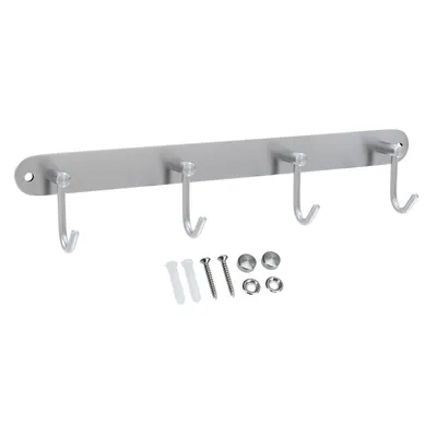 Produktbild von Intirilife Edelstahl Garderobenleiste Modell C - 4 Haken - Kleiderhaken Garderobe Hakenleiste in 5 verschiedenen Designs