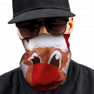 Produktbild von Multifunktionstuch 9 - Gesichtsmaske Schlauchschal Mund Nase Maske Halstuch Weihnachten Rentier lustig