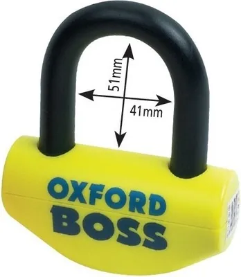 Zdjęcie produktu dla OXFORD Boss 12,7 mm blokada tarczy hamulcowej, żółta – certyfikat Sold Secure Gold / FG SBSC
