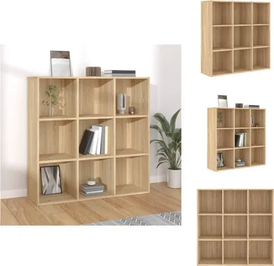 Obrázek produktu pro vidaXL Knihovna Sonoma dub 98x30x98 cm materiál na bázi dřeva - Knihovny a regály