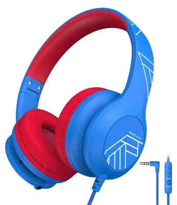 Productafbeelding van Draadloze kinderhoofdtelefoon PowerLocus PLED Kids, blauw-rood