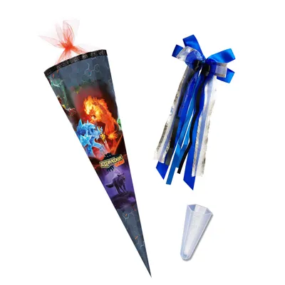 Produktbild von Nestler Schultüte Schleich Eldrador Creatures 2, 85 cm 6-eckig mit Tüll, inkl. Schleife und Spitzenschutz