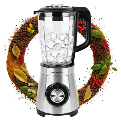 Produktbild von Emerio Blender 1,75 l – 1000W Smoothie-Maker mit 5 Geschwindigkeitsstufen und Glaskanne – Edelstahlmesser, spülmaschinengeeignet – BL-126794