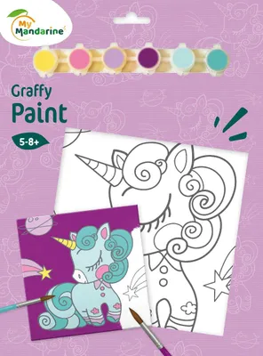 Image de Avenue Mandarine Graffy Paint Licorne 20x20cm+couleur