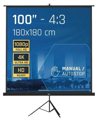 Imagen del producto de iggual Pantalla 100" 180x180 cm con trípode+bolsa