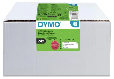 Productafbeelding van DYMO 2234184 DYMO Etikettenrolle für Etikettendrucker weiß, 51,0 x 19,0 mm, 24 x 500 Etiketten