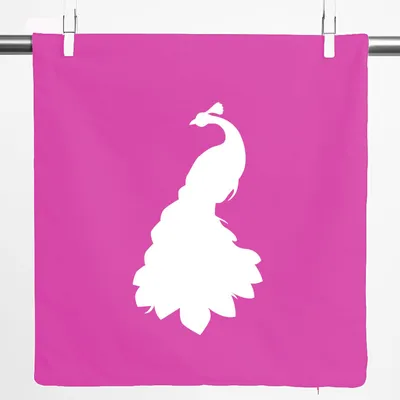 Produktbild von Huuraa Kissenbezug Pfau Silhouette 40x40cm Fuchsia Baumwolle Dekokissenbezug Geschenkidee