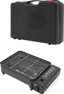 Produktbild von Gasgrill, tragbares Design, leistungsstarkes Kochen, schwarz