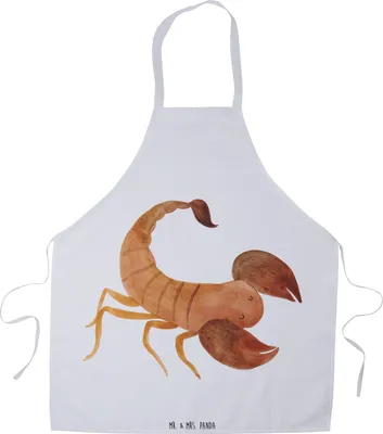 Produktbild von Mr. & Mrs. Panda Grillmeister-Schürze Sternzeichen Skorpion Classic - Weiß - Geschenk, Gastro Schürze, Kochschürze, Kochkleidung, Skorpione, Küchenzubehör, Vorbinder