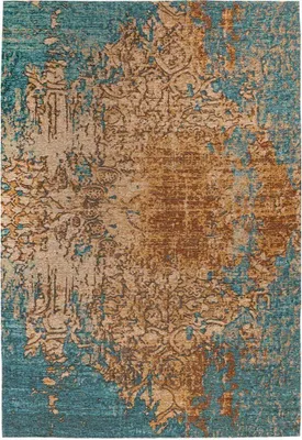Produktbild von Famanu Teppich Patchwork Blumenmuster - Türkis, Blau, Rot, Orange, 80 x 150 cm