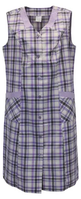 Produktbild von Knopfkittel Damen kariert mit 2 Taschen aus Mischgewebe, Größe:50, Design:Design 7