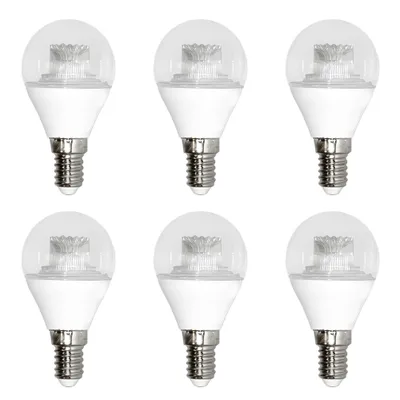 Produktbild von 6 x Attralux LED Leuchtmittel Tropfen 3,3W = 25W E14 klar Kugel warmweiß 2700K