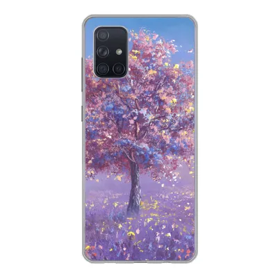 Produktbild von MuchoWow® Handyhülle Schutzhülle Hülle für Samsung Galaxy A51 Baum - Sommer - Rosa Silikon Softcase Handy Hülle - Schutzabdeckung