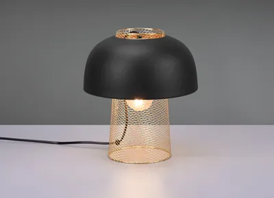Produktbild von LED Tischlampe Nachttischlampe, Pilzlampe für die Fensterbank, Schwarz Gold