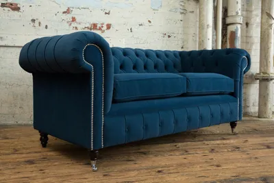 Produktbild von Blaue Chesterfield Stoffsofa Couch Couchen Sofa Sitz Sofas Textil Neu Polster