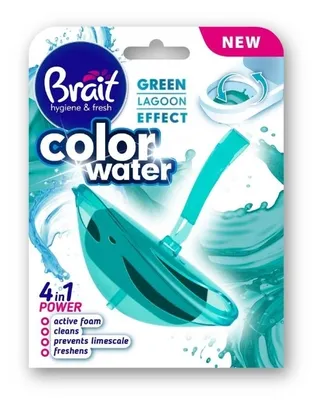 Obrázok produktu pre Brait, Hygiene & Fresh Kostka do WC 4in1 Green Lagoon Effect, 40g
