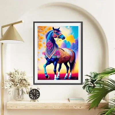 Zdjęcie produktu dla Zestaw do malowania diamentowego „Koń” 30 x 40 cm dla dorosłych i dzieci
