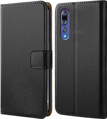 Produktbild von Handy Tasche für Huawei P20 Pro Schutzhülle Bookstyle Etui Klapphülle Wallet Flip Cover Case Schwarz