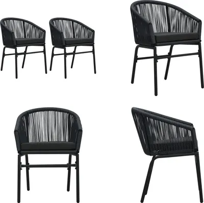 Produktbild von vidaXL Gartenstühle 2 Stk. Schwarz PE Rattan - Gartenstuhl - Gartenstühle - Outdoor Stuhl - Outdoor Stühle