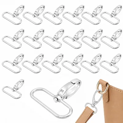 Produktbild von Schwenk-Karabiner mit Drehgelenk - Schlüsselanhänger aus Metall - 20 Stück - 38 mm